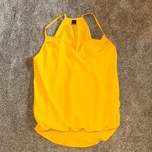 Yellow V-Neck Wrap‎ Tank Top